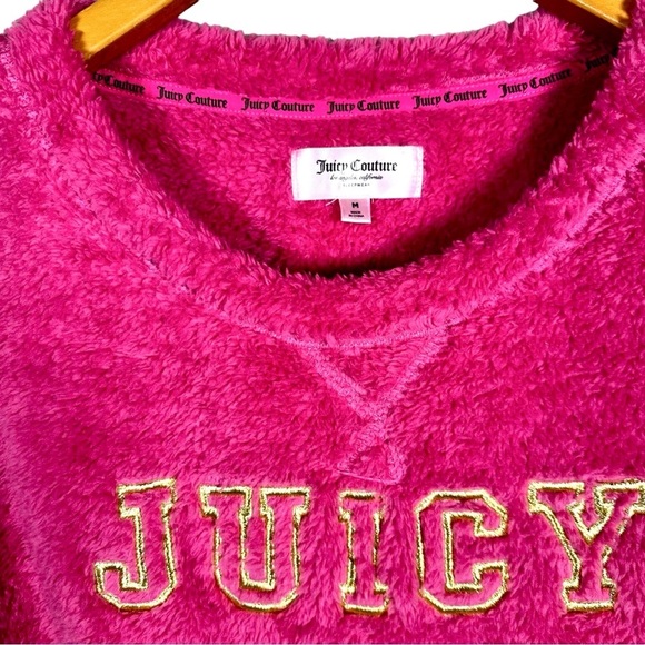 JUICY COUTURE “Juicy” Embroidered Teddy Fleece Pullover - Picture 5 of 6